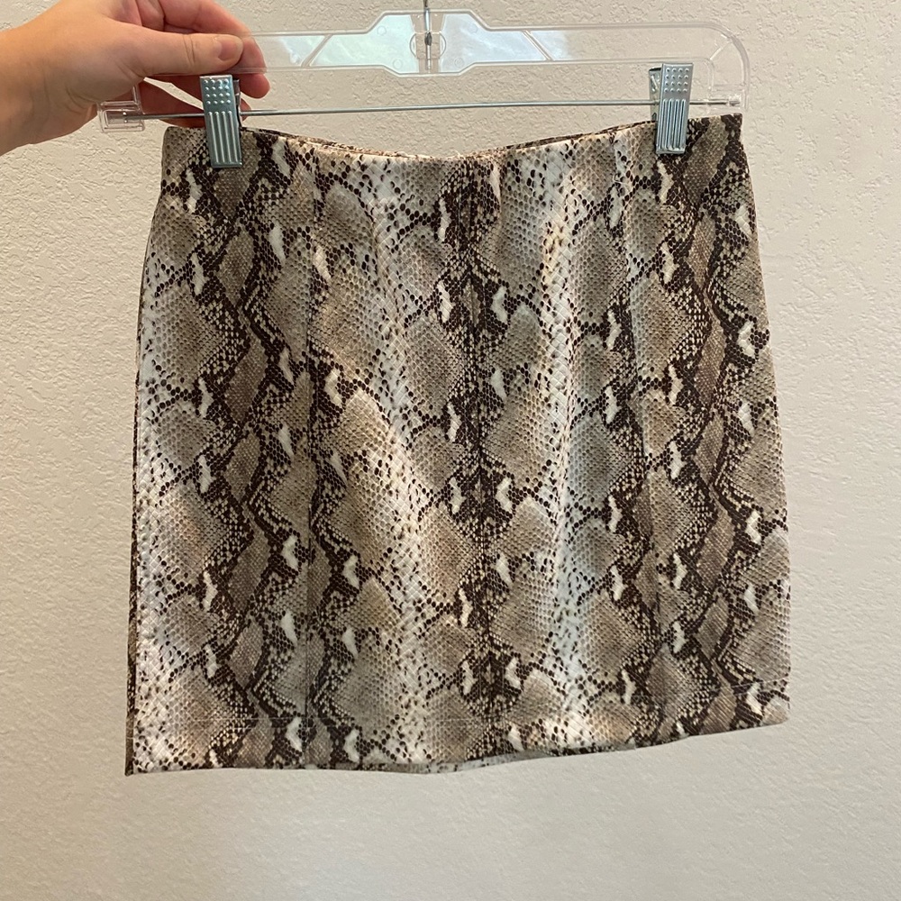 Wild Honey faux snake skin mini skirt never work